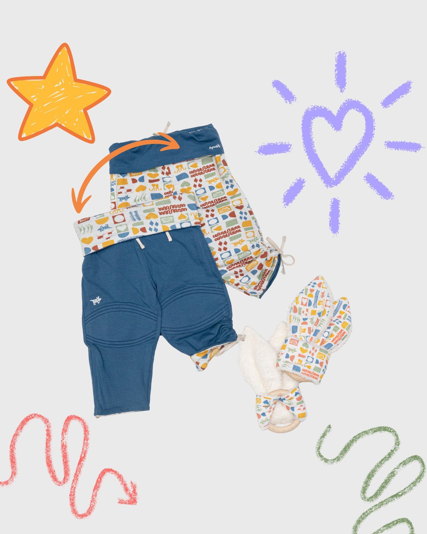 Cadeau naissance - jogger évolutif réversible (4 en 1) et anneau dentition