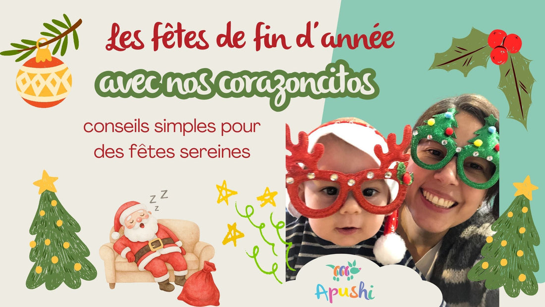 bébé avec maman et des lunettes de noël fêtes de fin d'année avec bébés