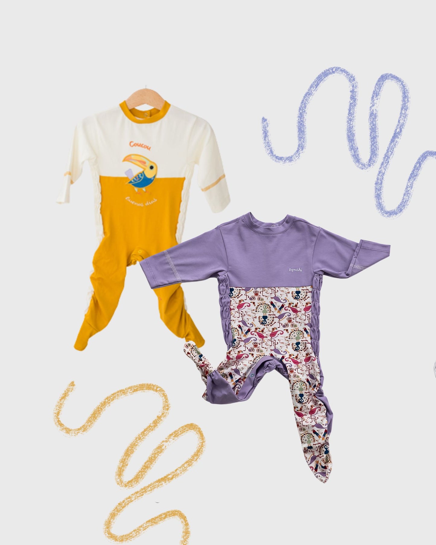 Cadeau de naissance pyjamas évolutifs Toucan et Pajaros
